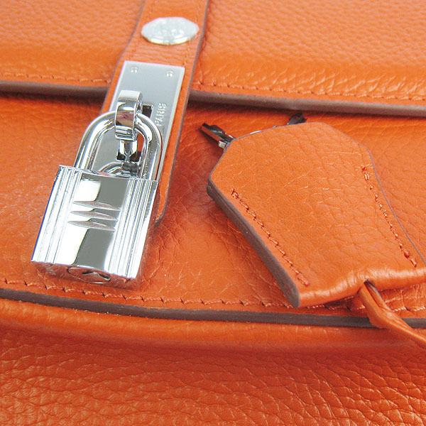 Fake Hermes Togo Leather Messenger Bag Orange 8079 - Click Image to Close